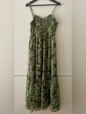 patrons of peace green dress | Dresses | Patrons Of Peace Olive And White Floral Midi Floral maxi